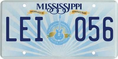 MS license plate LEI056