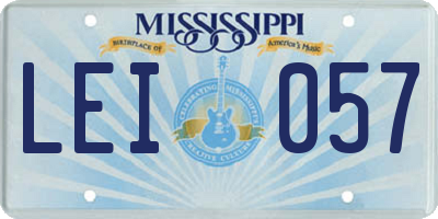 MS license plate LEI057
