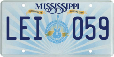 MS license plate LEI059