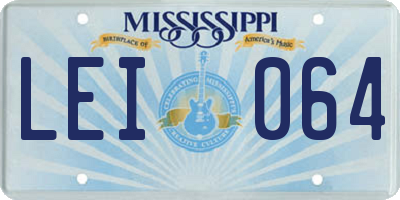 MS license plate LEI064