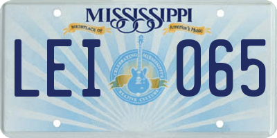 MS license plate LEI065