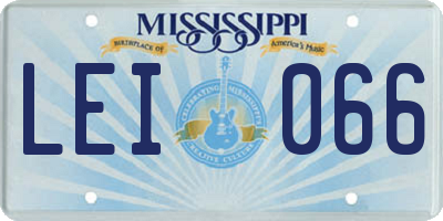 MS license plate LEI066