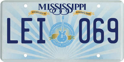 MS license plate LEI069