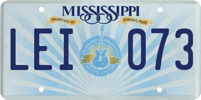 MS license plate LEI073