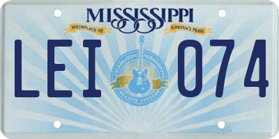 MS license plate LEI074