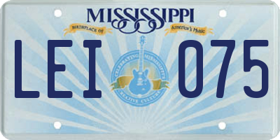 MS license plate LEI075