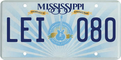 MS license plate LEI080