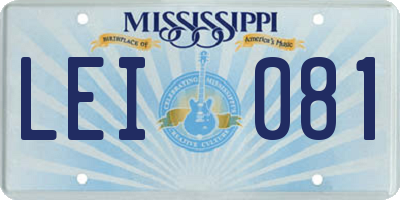 MS license plate LEI081