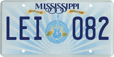 MS license plate LEI082