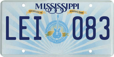MS license plate LEI083