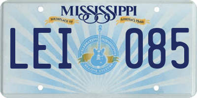MS license plate LEI085