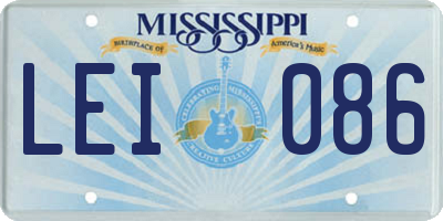 MS license plate LEI086