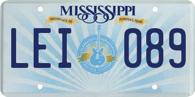 MS license plate LEI089