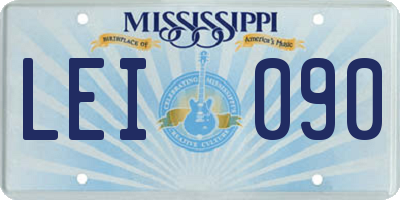 MS license plate LEI090