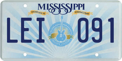 MS license plate LEI091