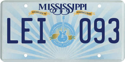 MS license plate LEI093