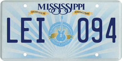 MS license plate LEI094