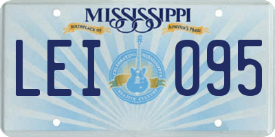 MS license plate LEI095