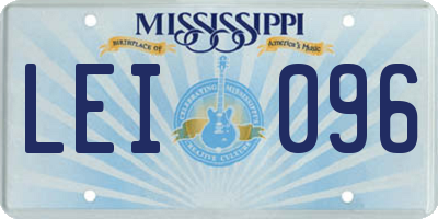 MS license plate LEI096