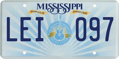MS license plate LEI097