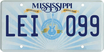 MS license plate LEI099