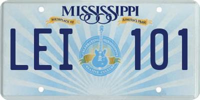 MS license plate LEI101
