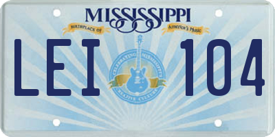 MS license plate LEI104