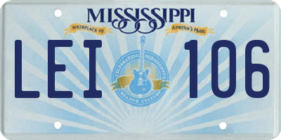 MS license plate LEI106