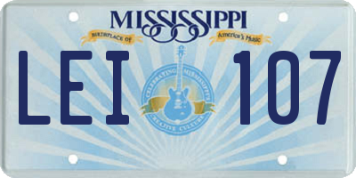 MS license plate LEI107