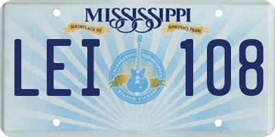 MS license plate LEI108