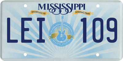 MS license plate LEI109