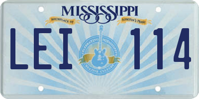 MS license plate LEI114