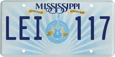 MS license plate LEI117