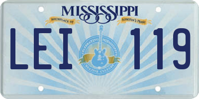 MS license plate LEI119