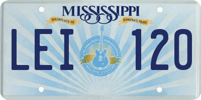 MS license plate LEI120