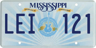 MS license plate LEI121