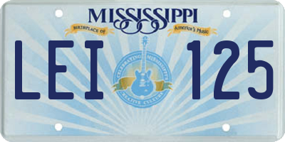 MS license plate LEI125
