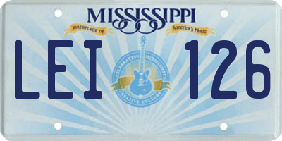 MS license plate LEI126