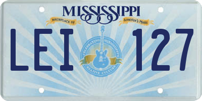 MS license plate LEI127