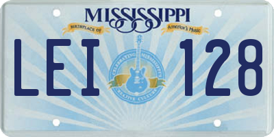 MS license plate LEI128