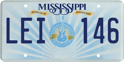 MS license plate LEI146