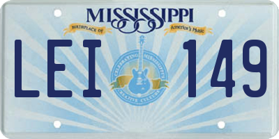 MS license plate LEI149