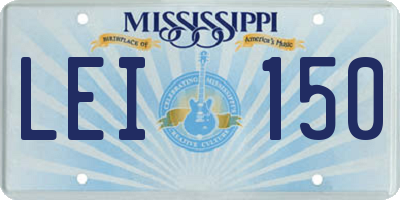MS license plate LEI150