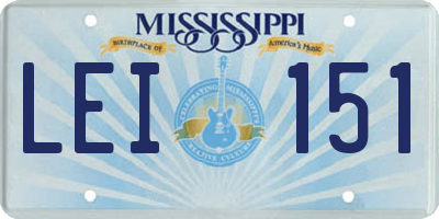 MS license plate LEI151