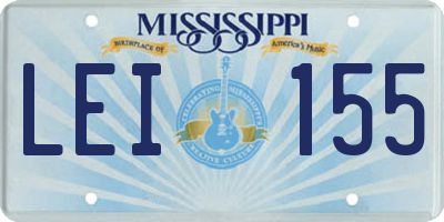 MS license plate LEI155