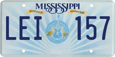 MS license plate LEI157