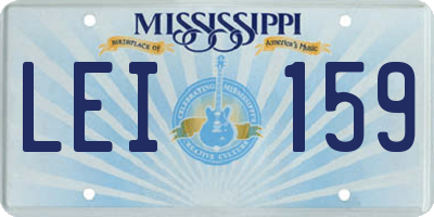 MS license plate LEI159