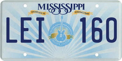 MS license plate LEI160