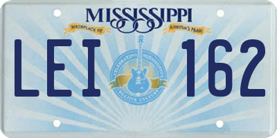 MS license plate LEI162