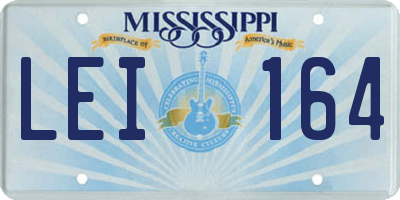 MS license plate LEI164